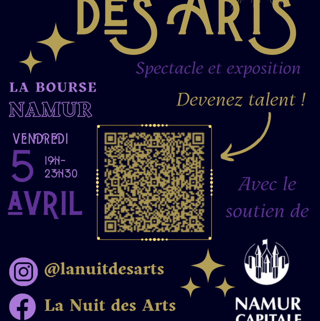 Affiche La Nuits des Arts pour inviter les talents à ce joindre à l'événement